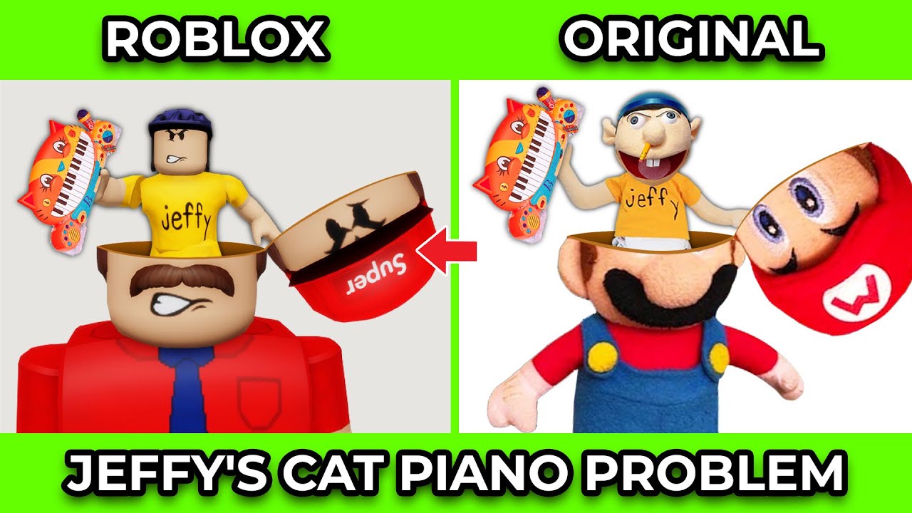 SML Movie vs SML ROBLOX: Jeffy's Cat Piano Problem ! Side by Side