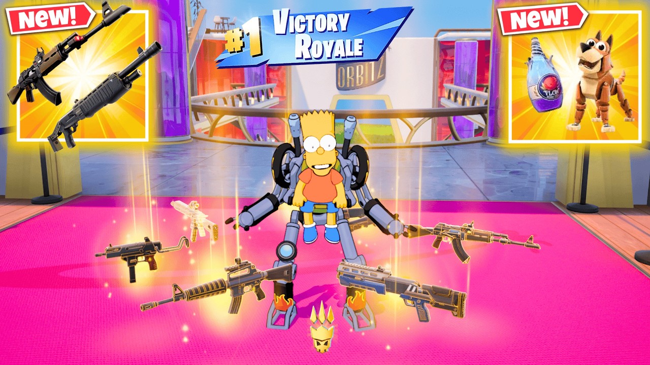 BART SIMPSON vs ALL NEW MYTHIC GUNS (NEW!) Fortnite Chapter 7 Season 1