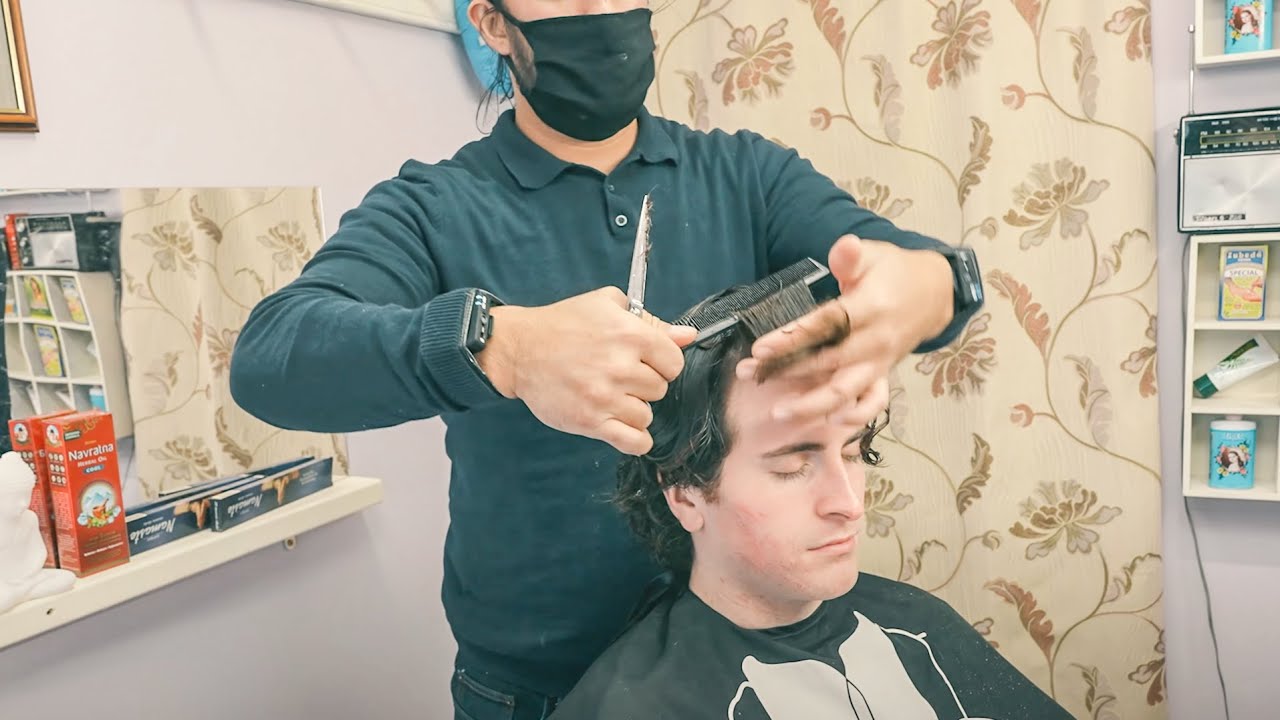ASMR Haircut With Scissor Sounds On Long Hair At NOMAD बंजारा Saloon!