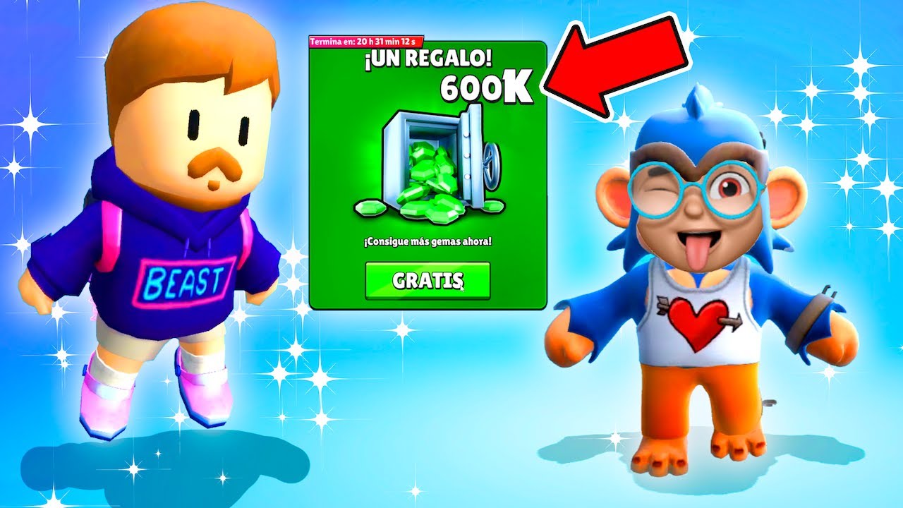 MrBeast 😬 me regala 600k 💰GEMAS en Stumble Guys