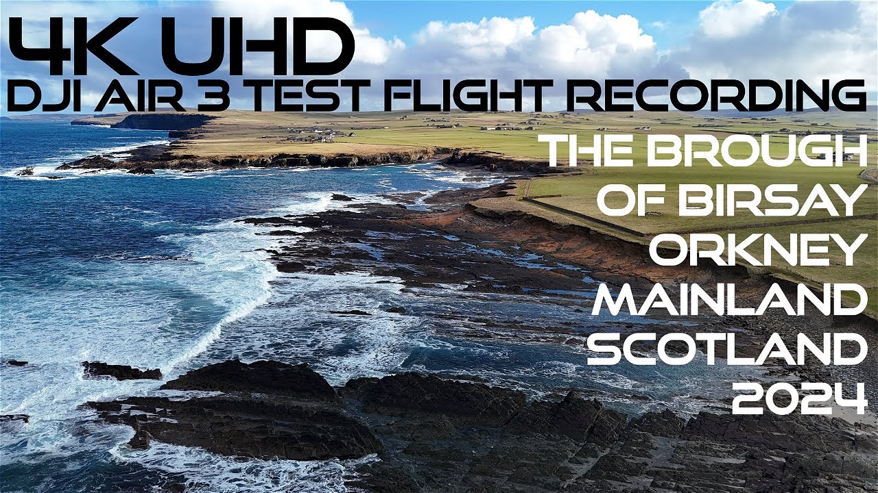 4k UHD DJI Air 3 Drone footage Brough or Birsay - Orkney Islands - Scotland