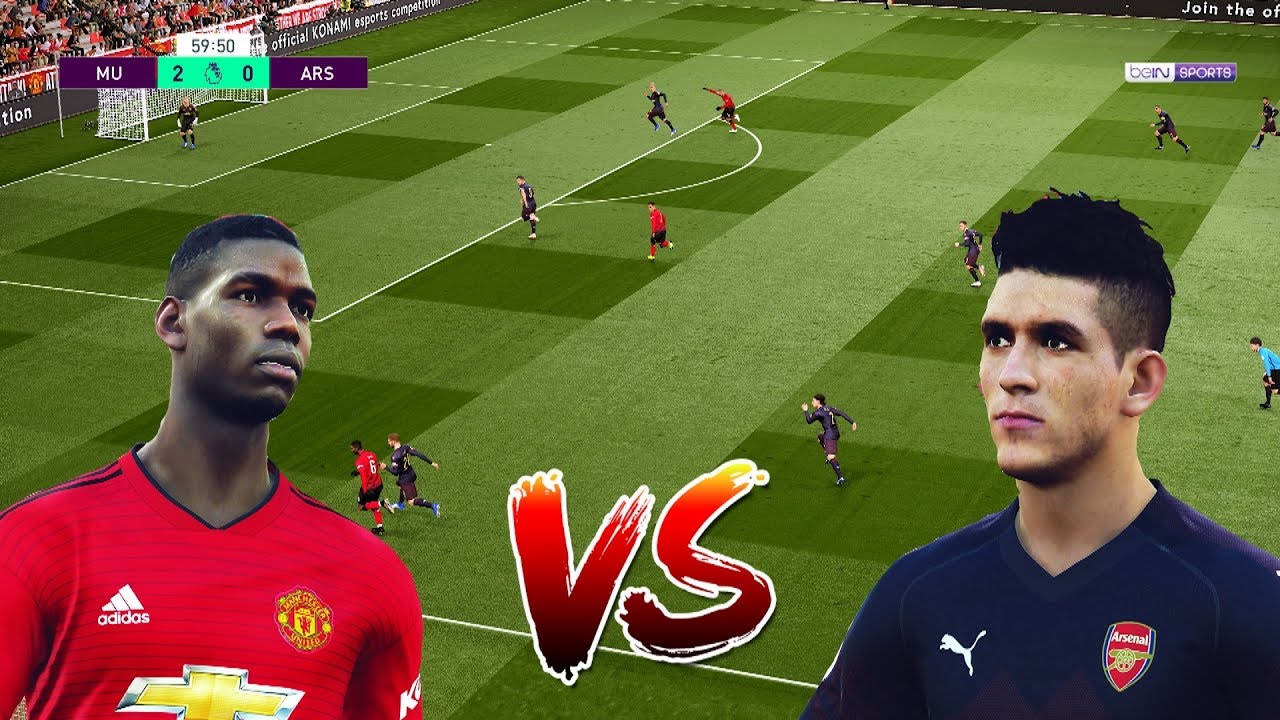 PES 2019 Realistic | 🔥 Manchester Unied vs Arsenal  ● EPL 5/12/2018 - PC Gameplay | Fujimarupes