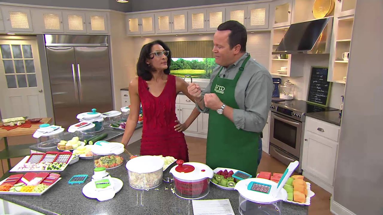 The Chew Turbo Prep Chopper and Slicer with Salad Spinner with David Venable