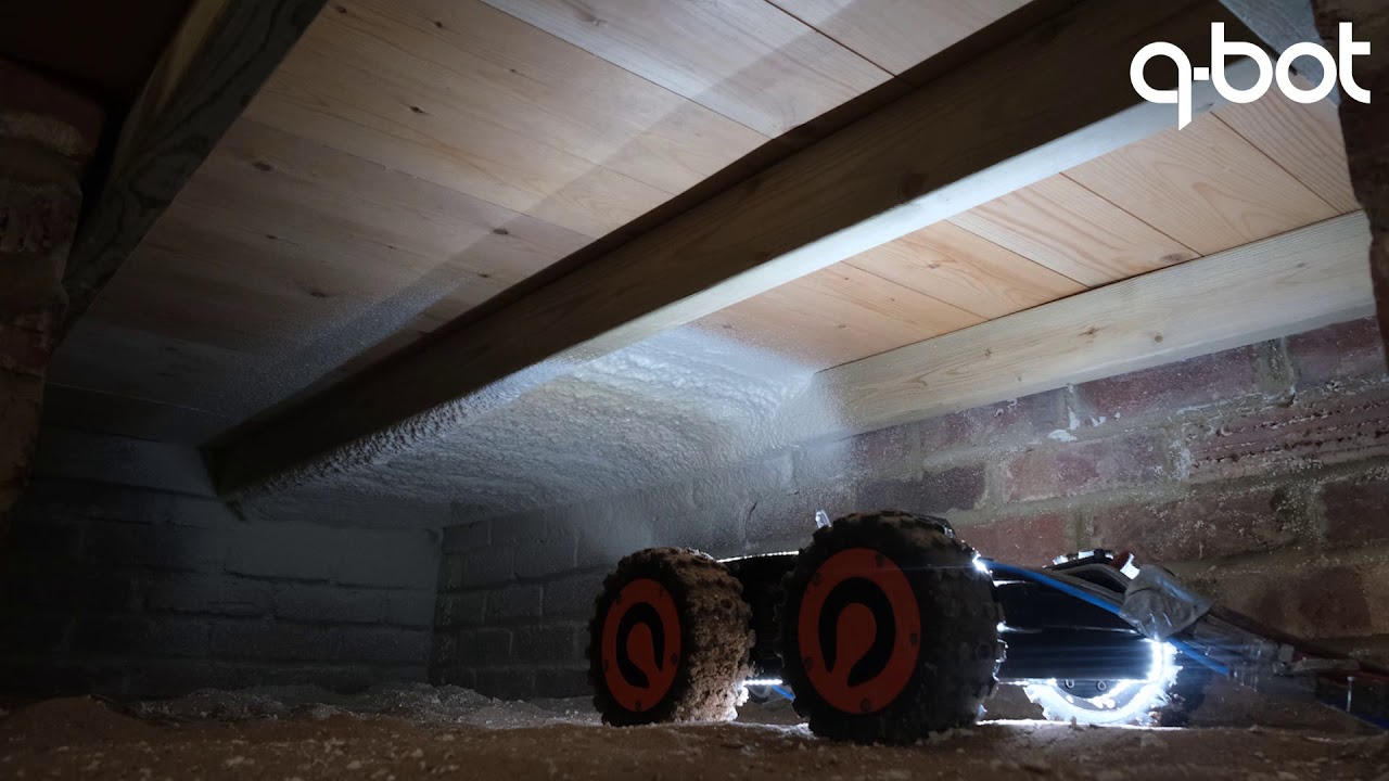 Q-Bot's latest robot applying underfloor insulation.