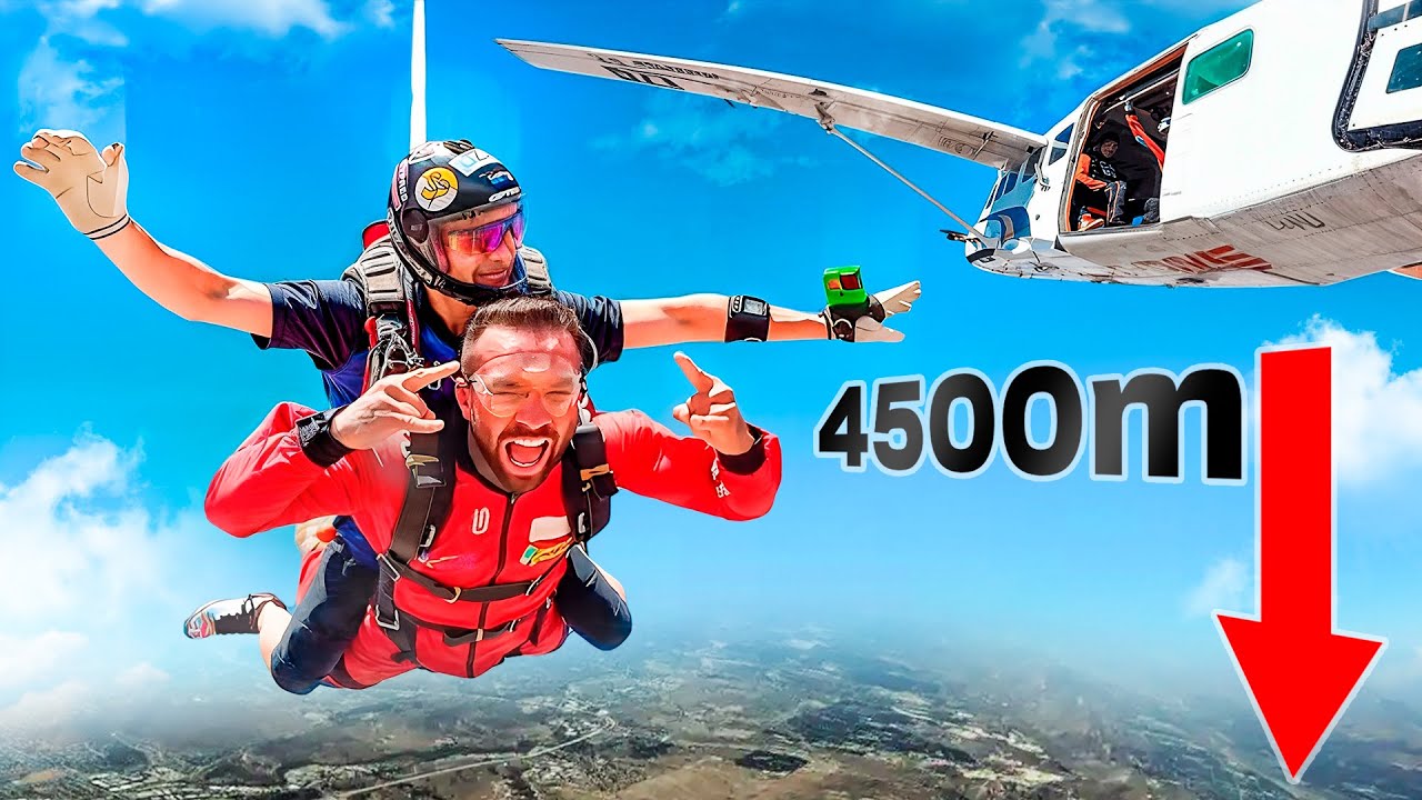 Me tiro de paracaídas con mis amigos en una Aventura Extrema