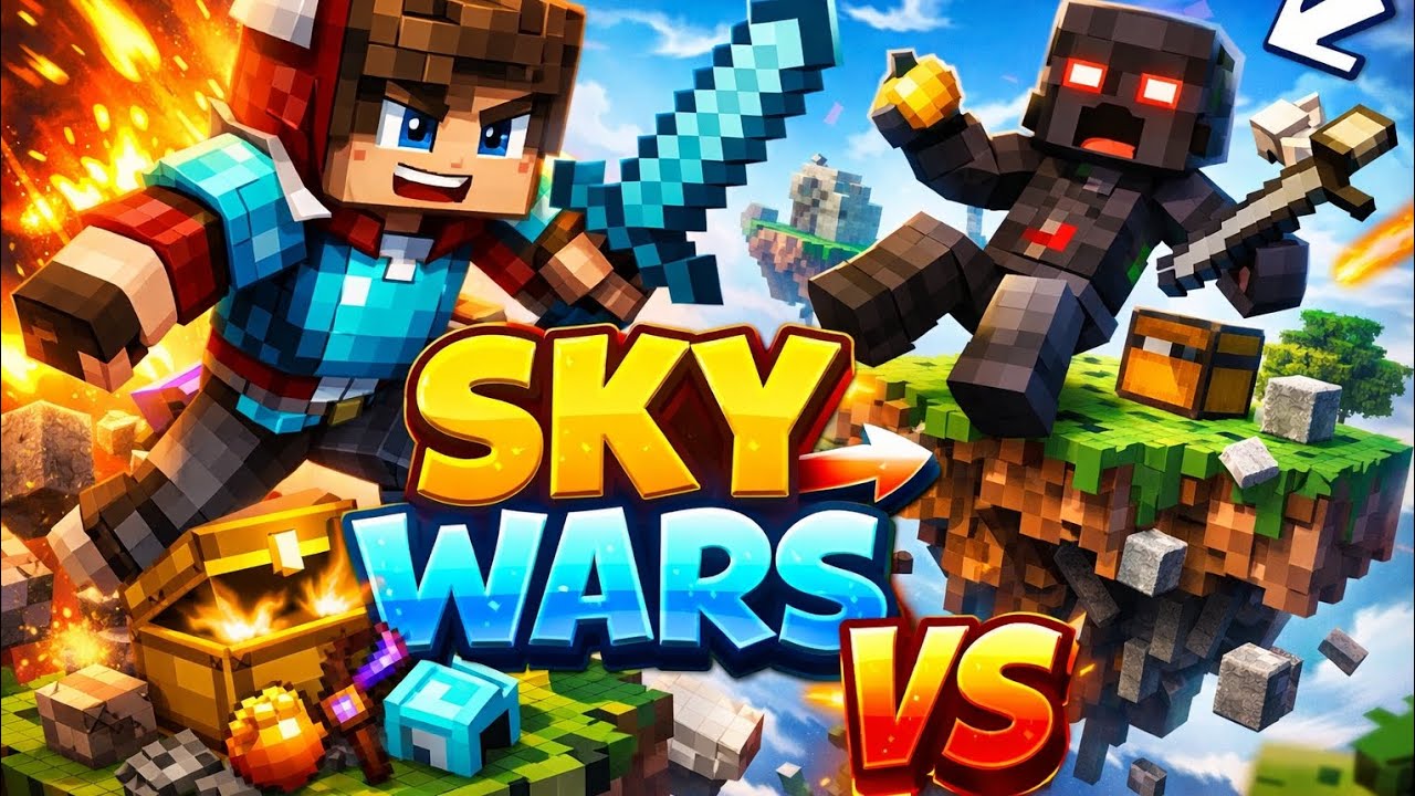 Playing Skywars in MINECRAFT 😭😭.