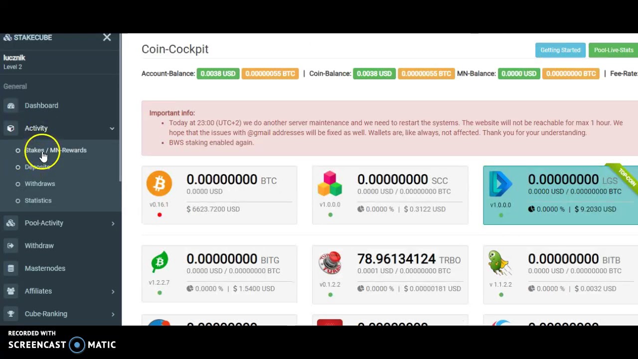 StakeCube how to start crypto mining