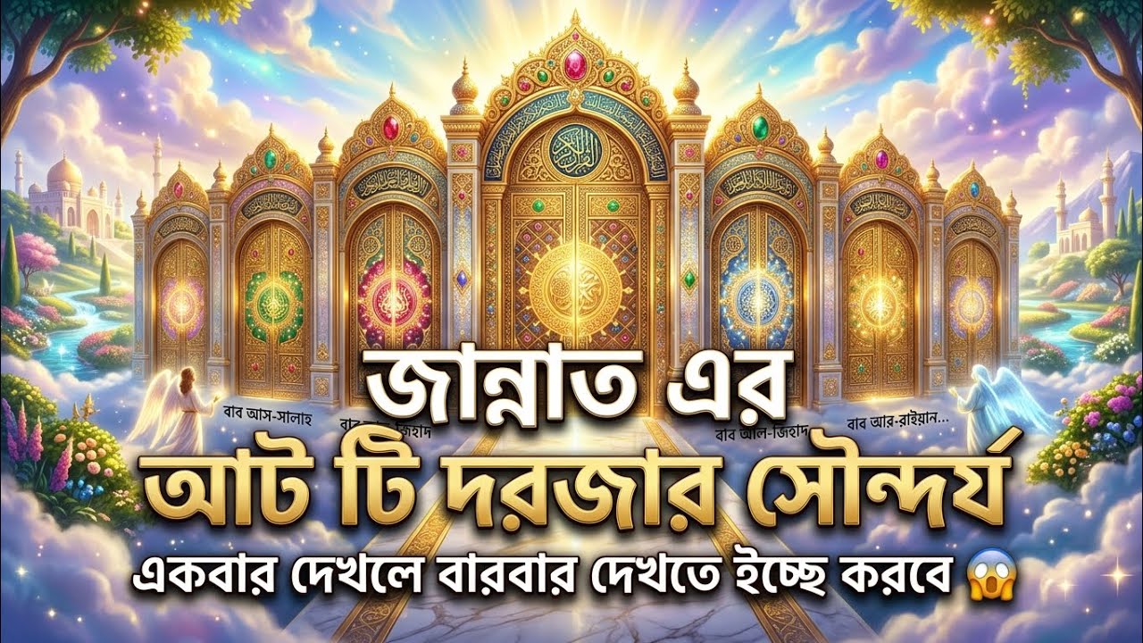 জান্নাত এর আট টি দরজার সৌন্দর্য  😱কল্পনাকেও হার মানায়  😱  #jannah 