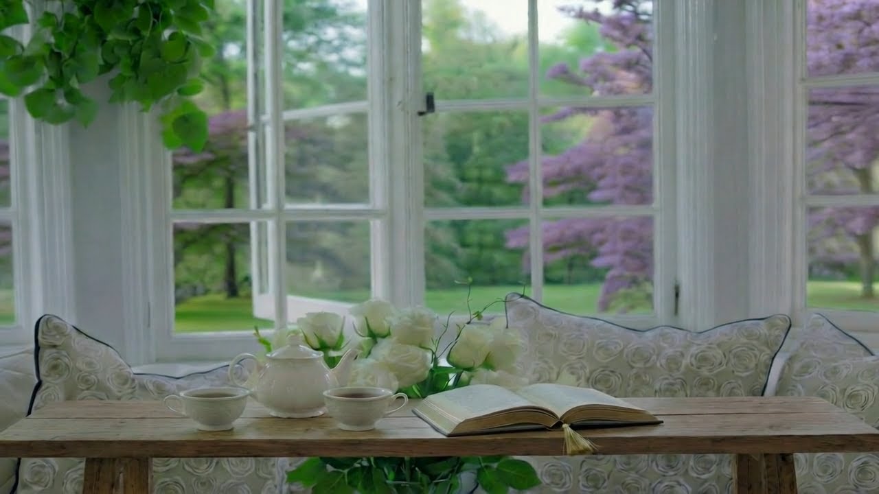 Spring Morning Jazz & Bossa Nova 🌸 Happy & Peaceful Blossoms View for Good Mood, Work, Study and Tea