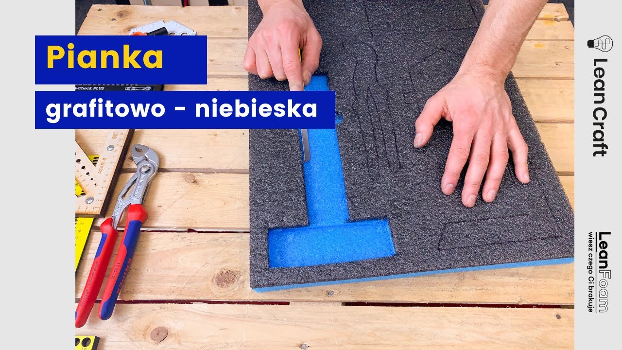 LeanFoam - pianka warstwowa grafitowo-niebieska narzędziowa do szuflad tablica cieni 5S