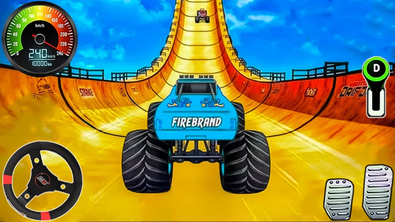 Monster Truck Stunt Racing 2025 - GT Car Jumping Games - Android Gameplay