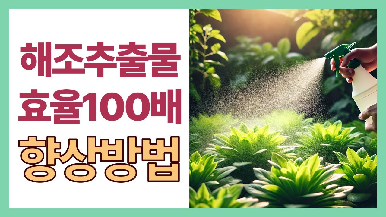 해조추출물 엽면시비 방법에 따라 차이가 이렇게나?