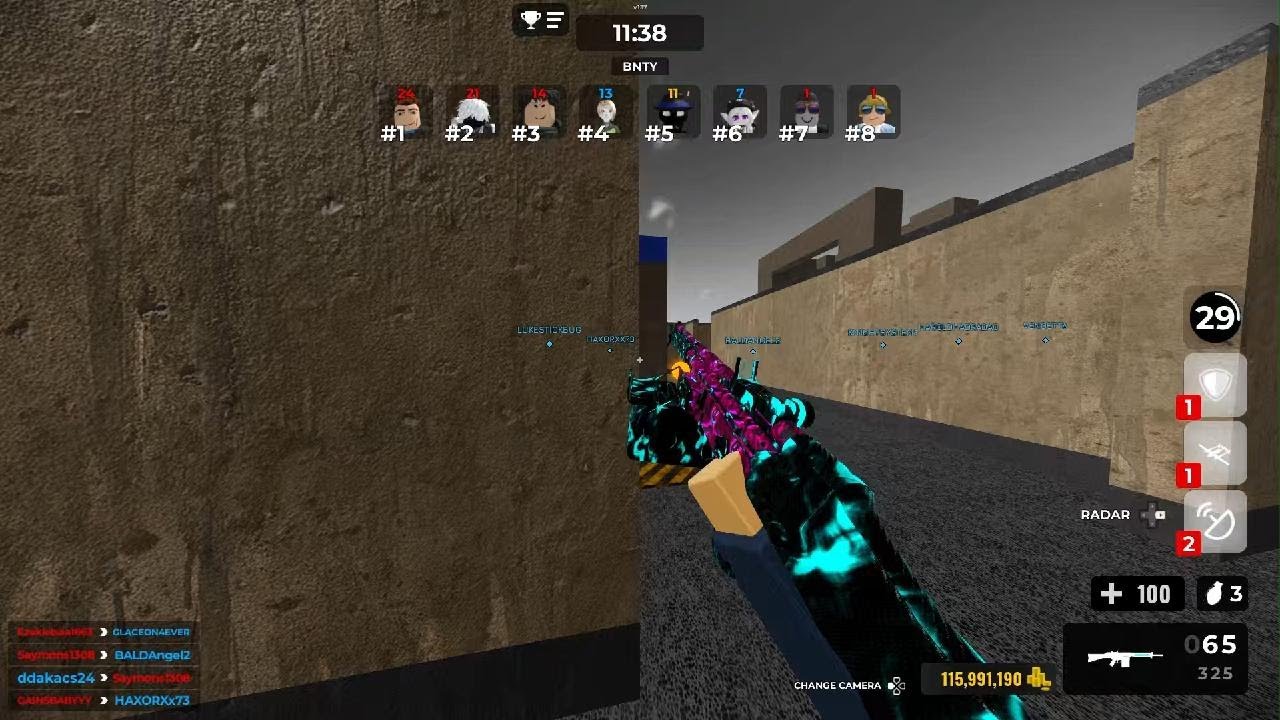 Random old game with a good player in Gunfight Arena
