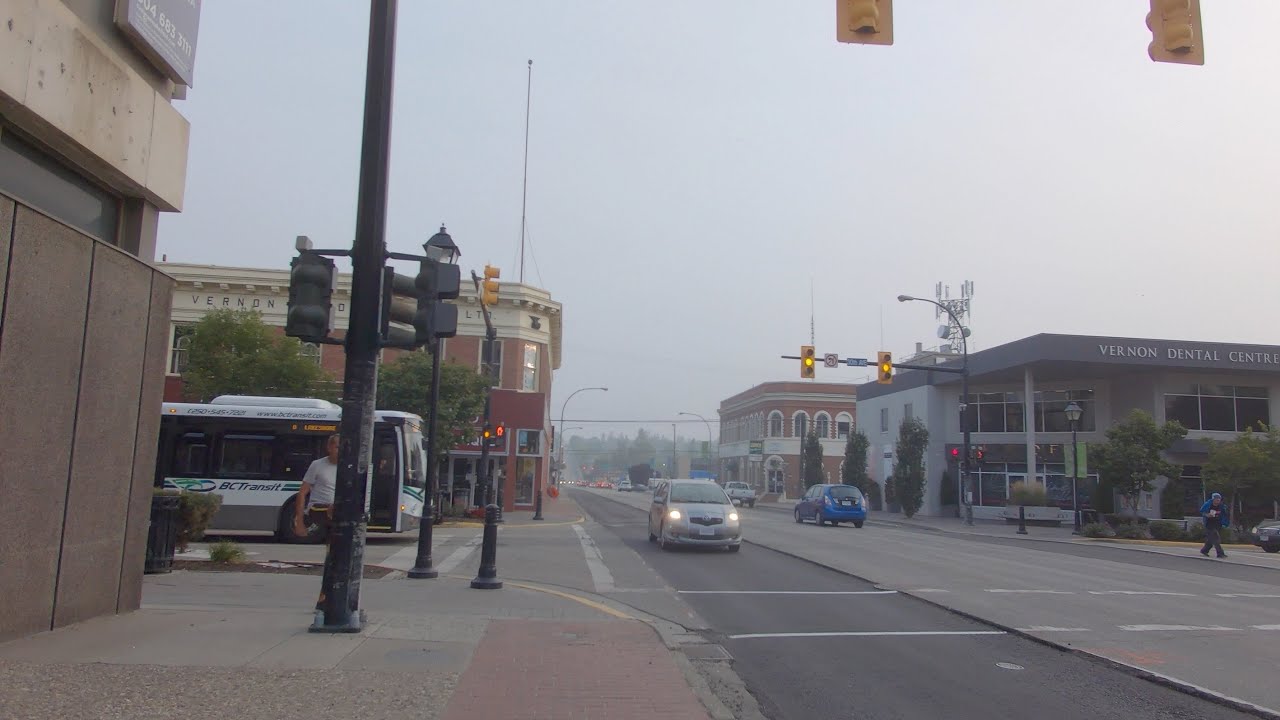 Vernon BC Canada. Walking in the Downtown Area. Life in the City.