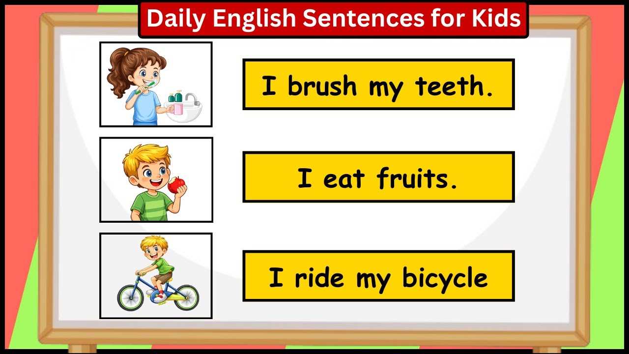 25 Daily Use English Sentences for Kids (At Home) | Learn Spoken English
