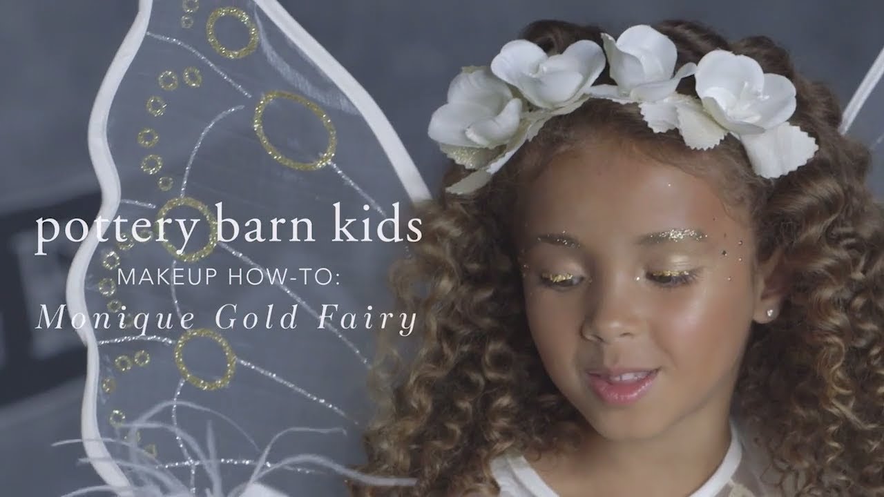 Easy Halloween Makeup Tutorial - Gold Fairy Costume for Pottery Barn Kids