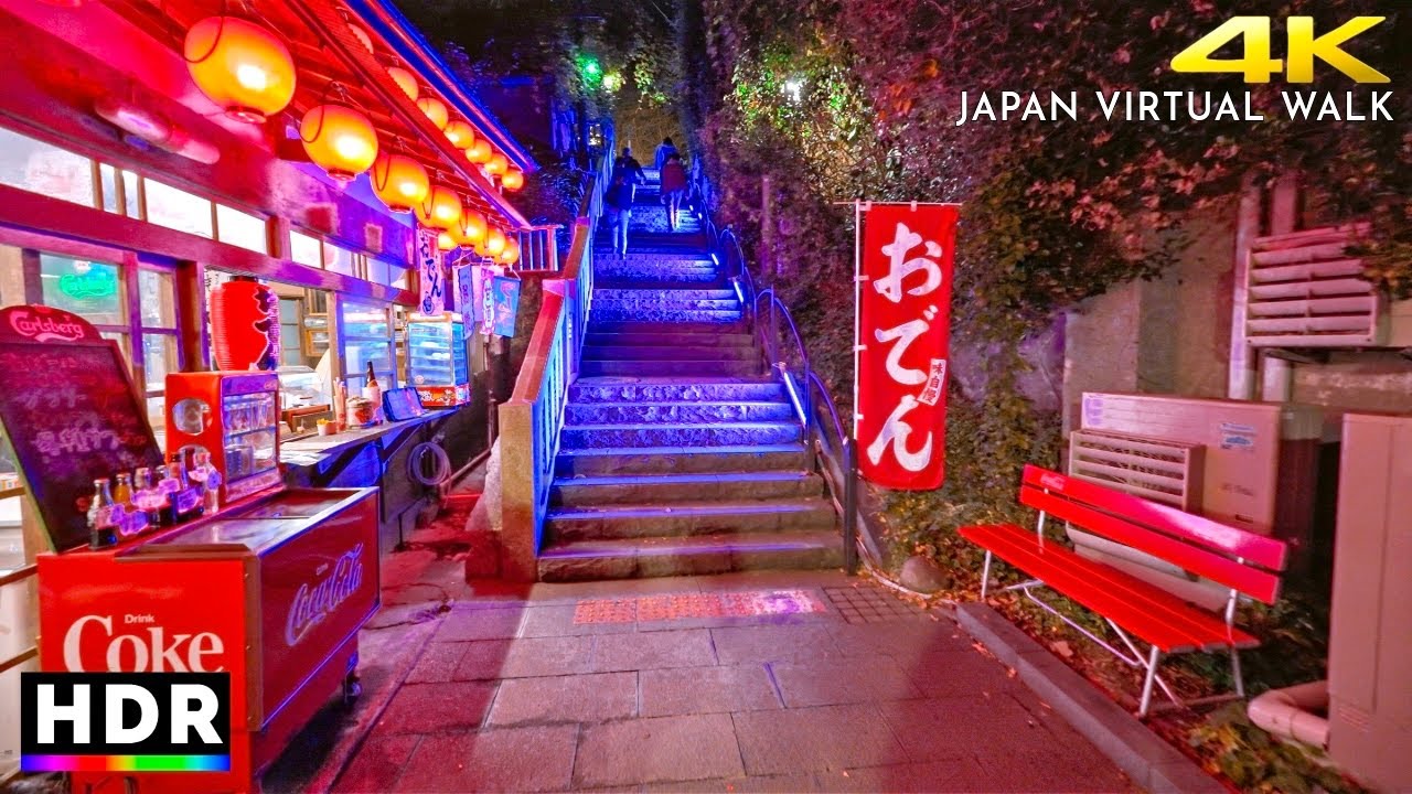 2 Hours Sunset to Night Walk, Kamakura to Enoshima, Japan • 4K HDR