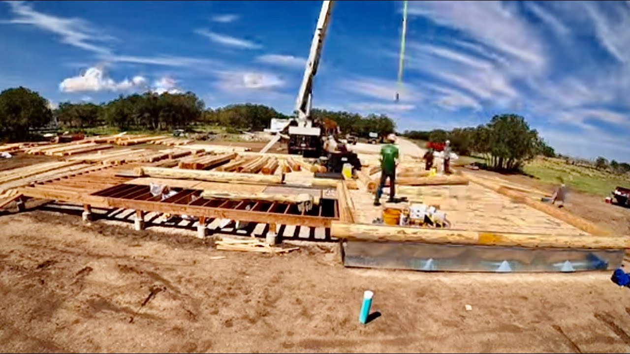 DAY 1- Trout Creek Log Home Assembly from Meadowlark- Time Lapse in Colorado