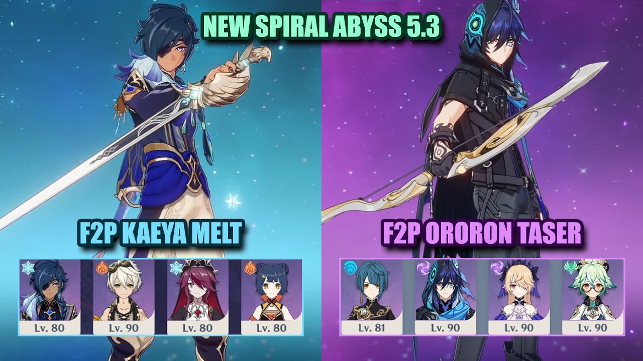 F2P Kaeya Melt & F2P Ororon Taser | NEW Spiral Abyss 5.3 | Genshin Impact