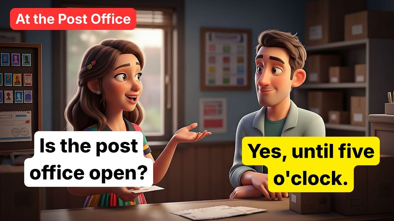 Learn English at the Post Office | Practical Conversations for Beginners (A1)