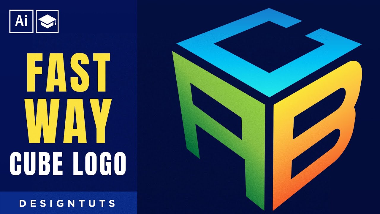 Design a Simple Cube logo with any letter - Adobe Illustrator Tutorial