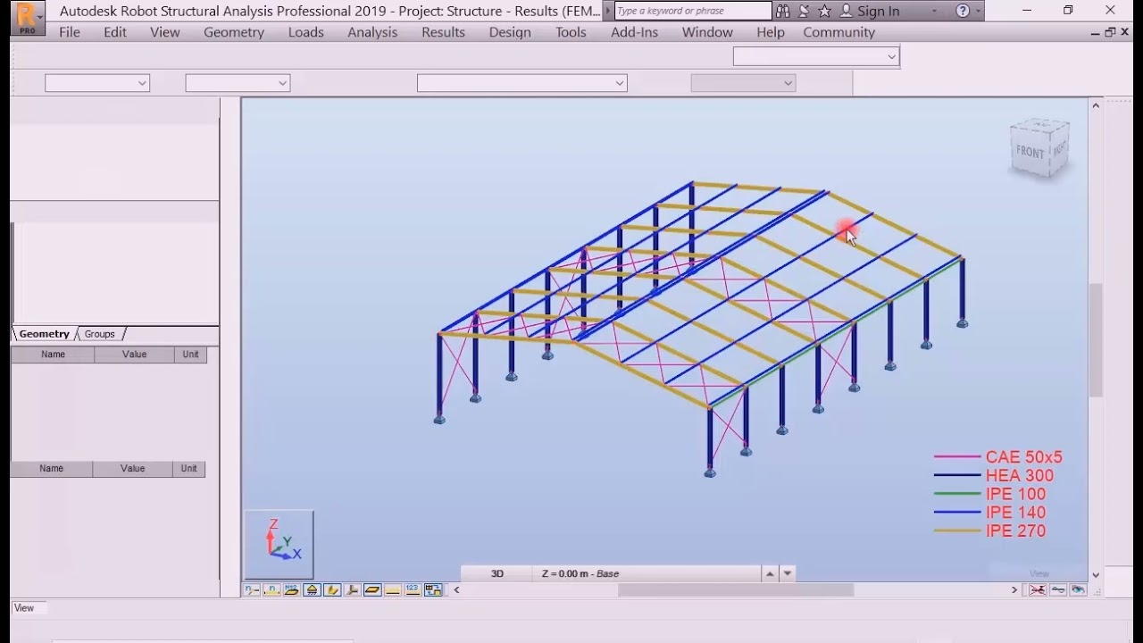 Analysis of portal frame using Autodesk Robot Structural Analysis Professional
