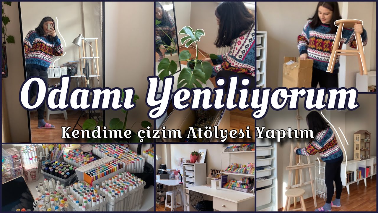 ODAMI YENİLİYORUM | Bir Çizerin Odası 🎨 Oda Turu 🏡