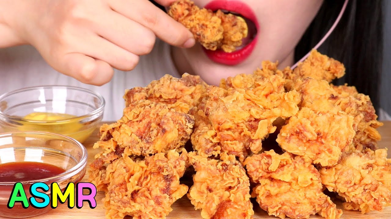 ASMR EATING FRIED CHICKEN BBQ 황금올리브순살 치킨 리얼사운드 먹방 チキン 咀嚼音 دجاج مقلي ไก่ทอด Ayam goreng