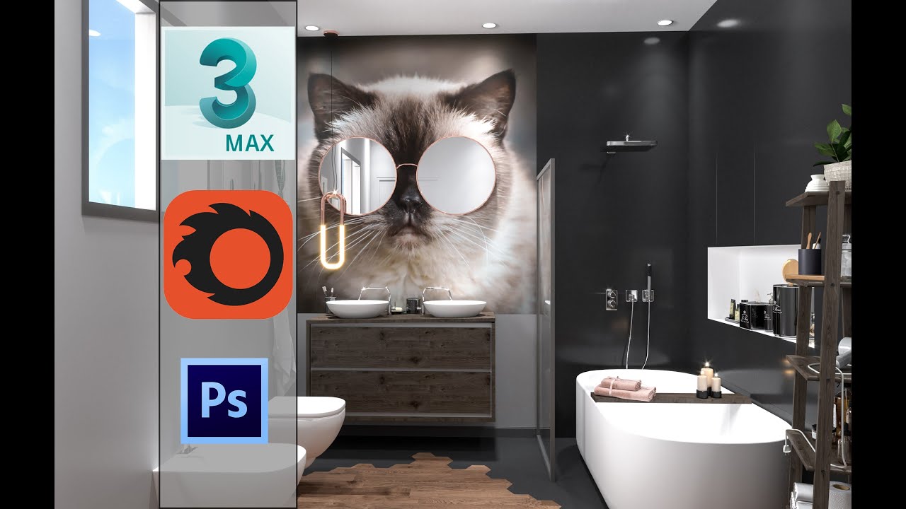 3Ds Max - Bathroom Modeling+Corona Rendering-Free Tutorial_part 1