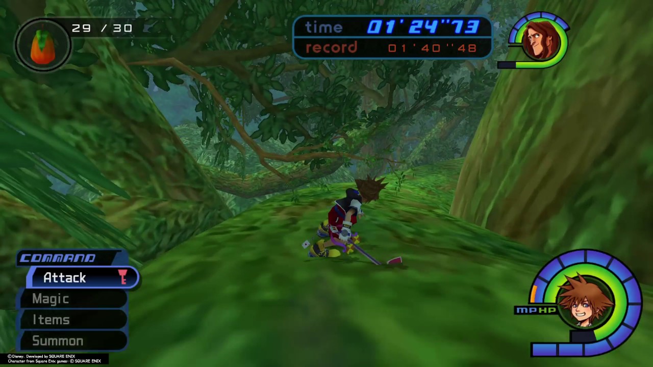 KINGDOM HEARTS - HD 1.5+2.5 ReMIX Deep Jungle Vines Minigame All Fruits 2&rsquo; 24