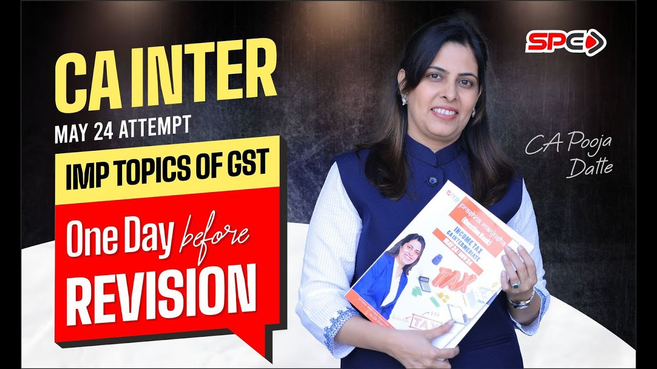 CA Inter GST Quick revision of POS , VOS , supply and GST Exemption For Jan 2025 I CA Pooja Datte