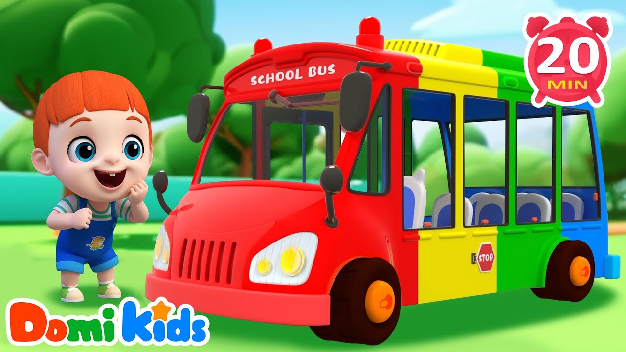 Wheels on the Bus Go Round and Round! | Fun Bus Song & More Kids Songs | Nursery Rhymes | Domi Kids