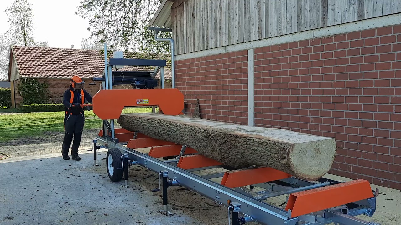 3cm Bohle aus 60-70cm×500cm Eiche mit Sägewerk 790mm RS31G