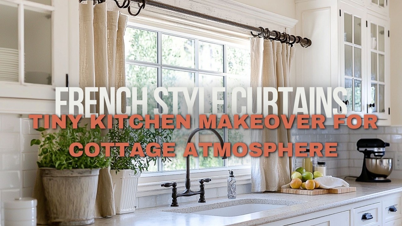 Tiny Kitchen Makeover: French Country Style Curtains for a Charming Cottage Atmosphere