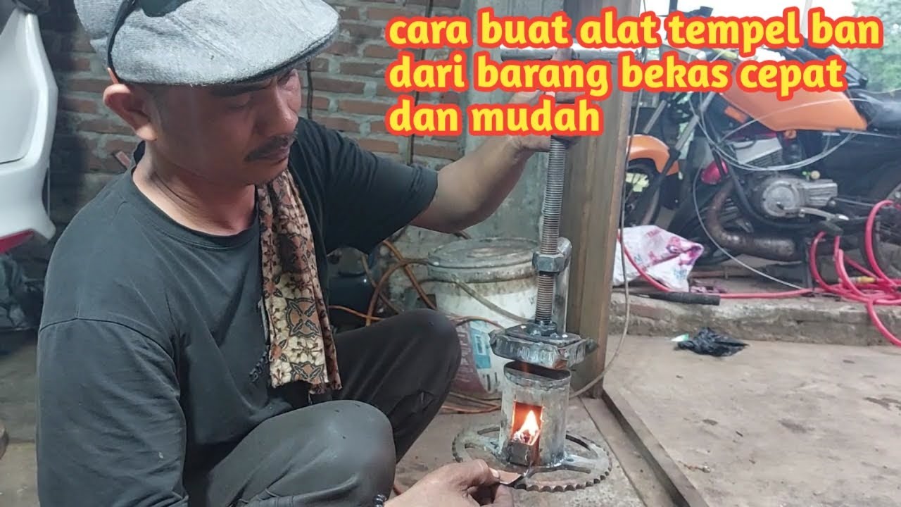 cara buat alat Tambal Ban bermodal barang bekas cepat dan mudah