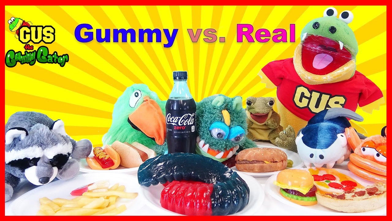 GUMMY FOOD VS. REAL FOOD CHALLENGE!