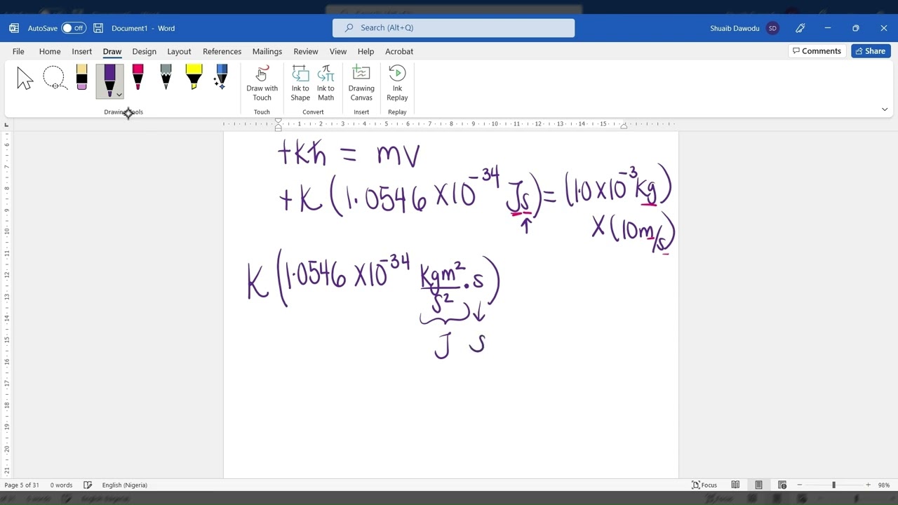 How to CALCULATE the Wavefunction of a moving Particle using Mass & Velocity | Physical Chemistry