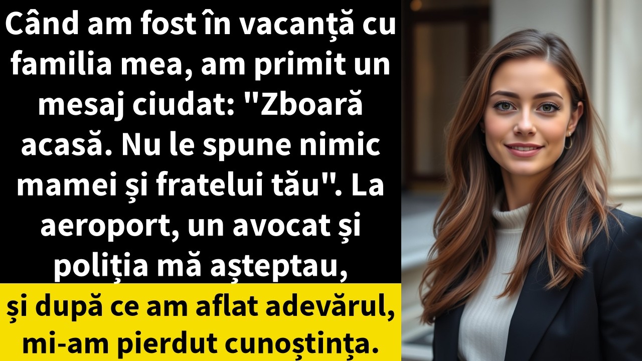Când am fost în vacanță cu familia mea, am primit un mesaj ciudat: 