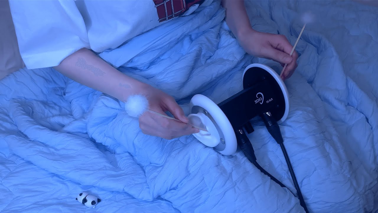 ASMR Ear Cleaning Before Bed for Stress Relief 😪 (Both ears) 3Dio / 耳かき