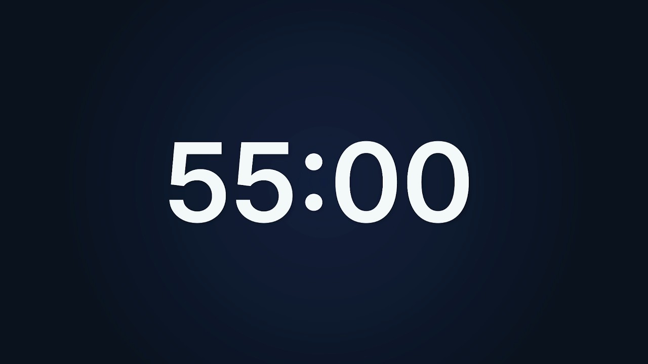 55 Minute Timer – Deep Navy Minimal Background | Timecraft