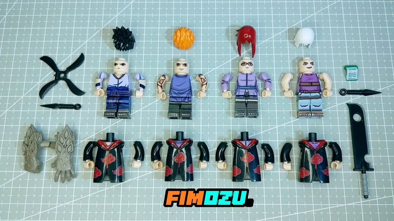 LEGO Naruto | Sasuke Uchiha | Jugo | Karin | Suigetsu Hozuki | Team Taka | Unofficial LegoMinifigure