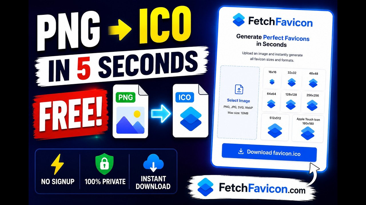 PNG to ICO in 5 Seconds 🚀 Create a Free Favicon