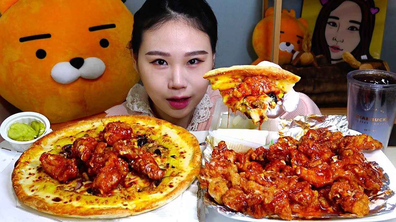 피자로 치킨 싸먹어요 피자헛슈퍼슈프림 처갓집슈프림치킨 먹방 Mukbang