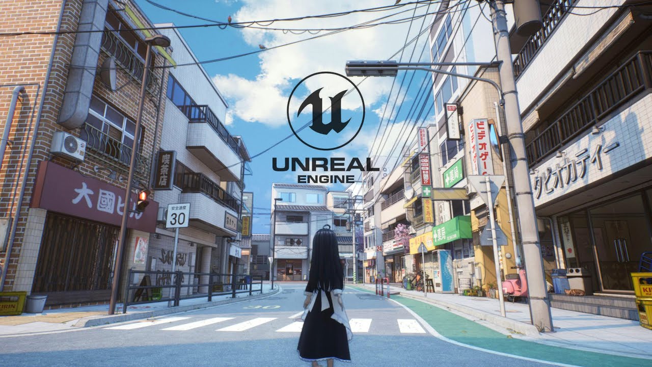 UE5 Japanese street anime scene map showcase - Demo download