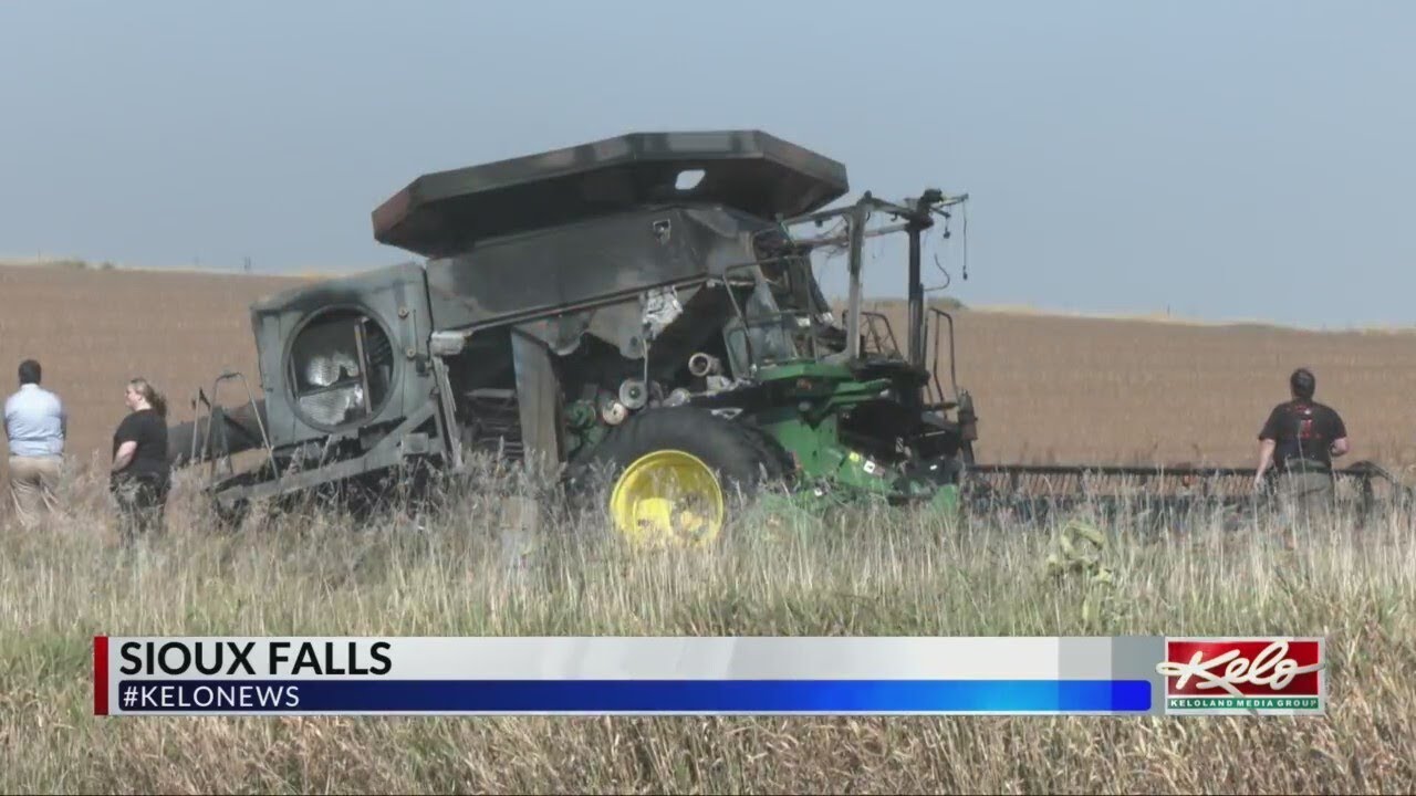 Sioux Falls combine catches on fire