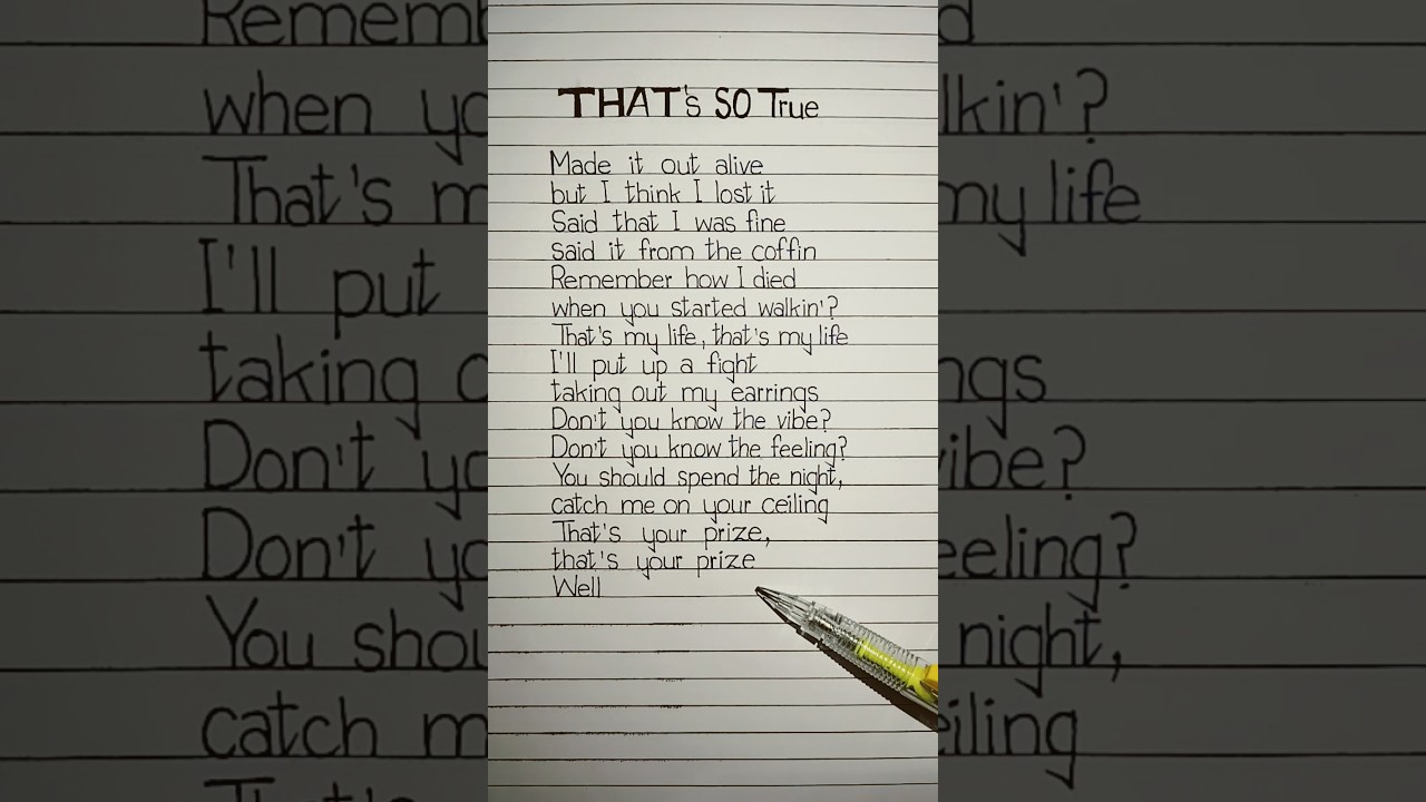 That&rsquo;s So True Lyrics Song by Gracie Abrams&nbsp;#thatssotrue #lyrics #gracieabrams
