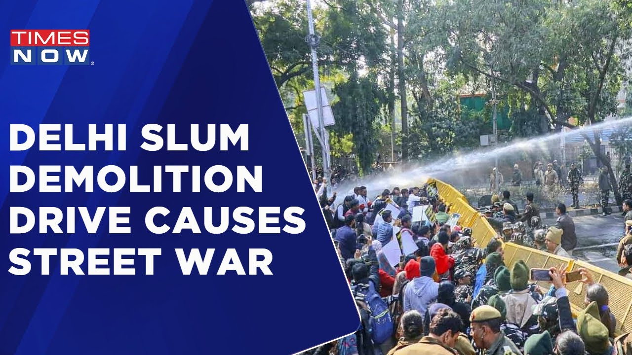AAP Workers Stage Protest At BJP Headquarters Over Kalkaji Slum Demolition Notice | Times Now