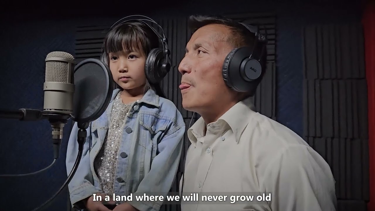 5 -years- old Neneo and Her Dad#Where we'll never grow old(cover)