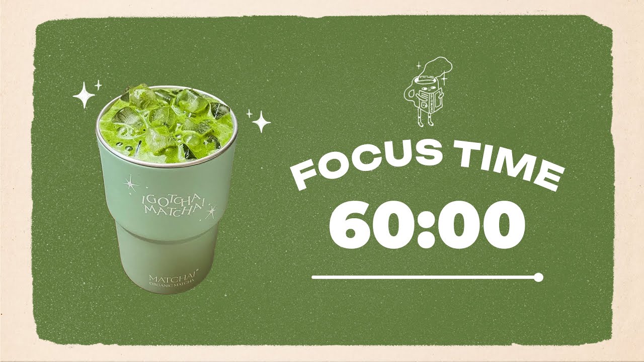 🍵 Study with Me | Classic Matcha Latte  | 60/10 Timer | Chill Lo-fi 🎶 | 4 Hour Focus Session