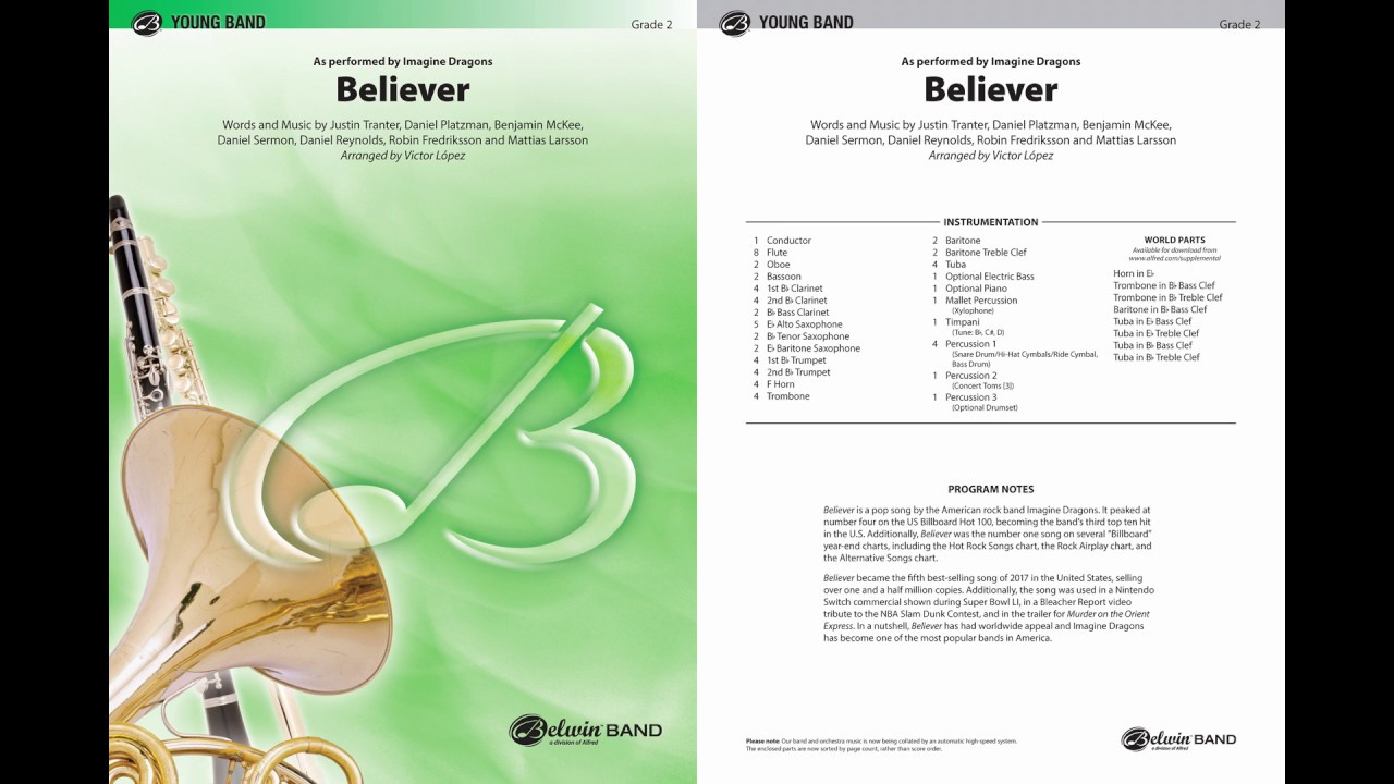 Believer, arr. Victor López – Score & Sound